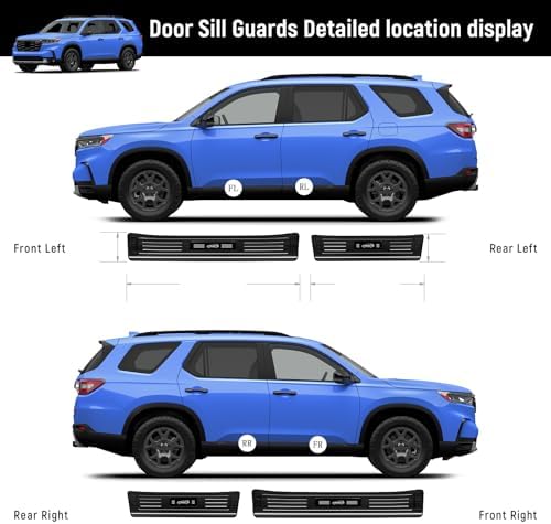 4PCS Door Sill Protector for Honda 2023-2025 2026 Pilot Accessories Black - Image 5