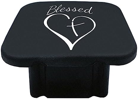 2 Inch Blessed Cross and Heart Christian Trailer Hitch Tube Cover Plug Cap by omlkibo