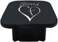 2 Inch Blessed Cross and Heart Christian Trailer Hitch Tube Cover Plug Cap by omlkibo