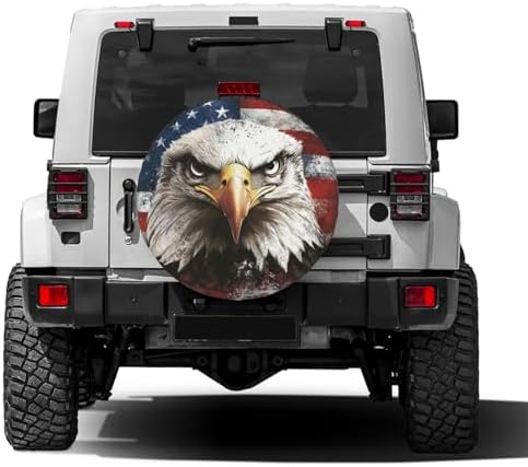 Vintage American Bald Eagle Spare Tire Cover Dust-Proof Wheel Tire Cover Fit - Image 2