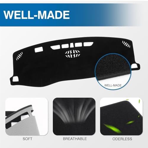 KUST Black Dash Cover for Chevy Chevrolet Blazer 2019-2024 2025 2026 Polyester - Image 4