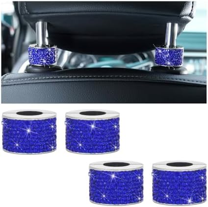 4PCS Bling Car Headrest Collars, Crystal Rhinestone Automotive Head Rest Collars by KHGUZ