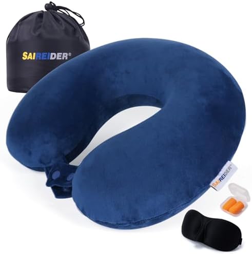SAIREIDER Travel Pillow 100% Memory Foam Airplanes Neck Pillows -Prevent The by SAIREIDER