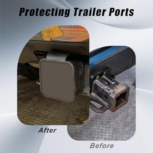 Rubber 2 Inch Trailer Hitch Covers, Tow Tube Cover Plug Cap, Car Exterior - Image 4
