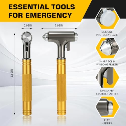 Window Breaker, 3 in 1 Car Safety Hammer and Seat Belt Cutter Safety Emergency - Image 2