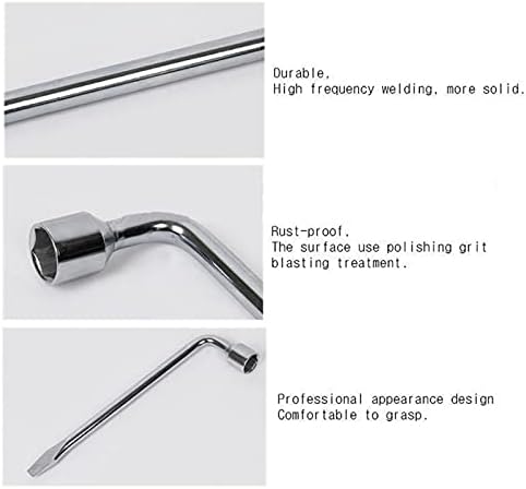 Car Spare Tire Wrench, 19mm L-type Hexagon Slotted End Socket Repair Tool Car - Image 3