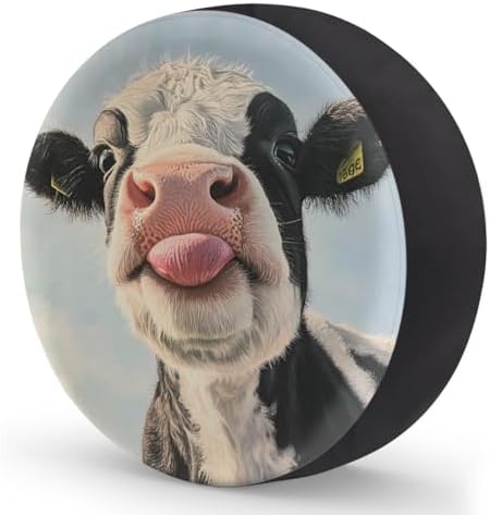 Spare Tire Cover for RV Trailer, Funny Animal Cows Waterproof Sun Leather Wheel - Image 2