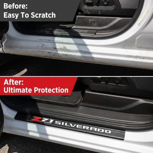 4PCS Z71 Carbon Fiber Door Sill Protector Decals - Image 4
