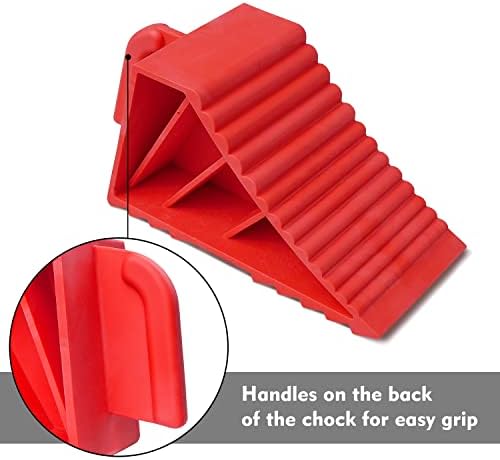Wheel Chocks, for RV Trailer Camper Truck, Heavy Duty ABS 4 Pack Red - Image 5
