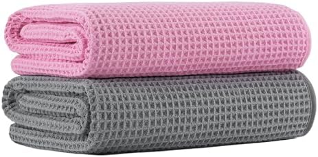 MICROFI New Microfiber Waffle Bath Towels, 2 Pieces, Fast Drying, Lint Free 430 by Unknown