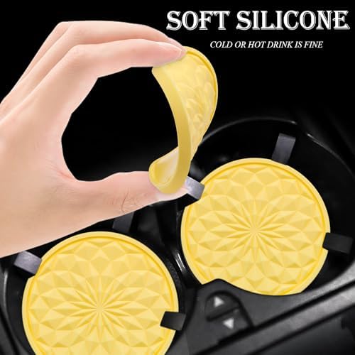 2 Pack Silicone Car Cup Holder Coaster – 2.75 Inch Non-Slip Drink Mat, - Image 4