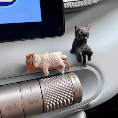 5 Pcs Cute Cat Car Accessories Funny Resin Cat Figurines - Image 5