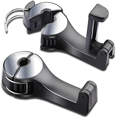 Car Headrest Hook with Phone Holder, Universal 360 Rotation Headrest Hooks by SCOVVORD