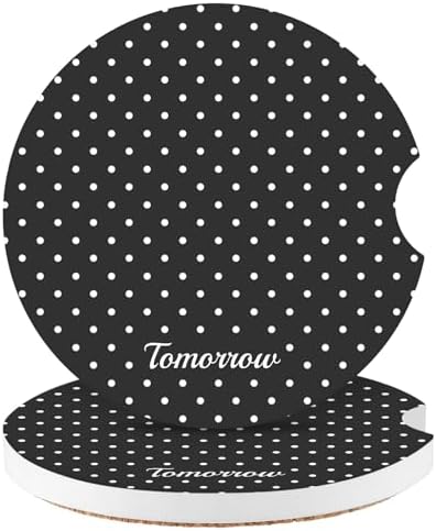 Cute Fashion Polka Dot Car Coasters 2 Pack by Watbro