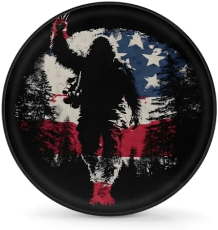 Rv Spare Tire Cover Wheel Bigfoot Funny USA Flag Tire Covers Wheel Protectors by FengQuGou