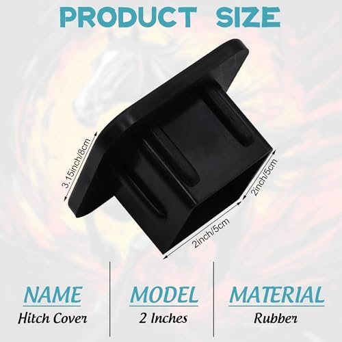 Hitch Cover Fits for 2 Inch Hitch Fierce Black Horse - Image 2