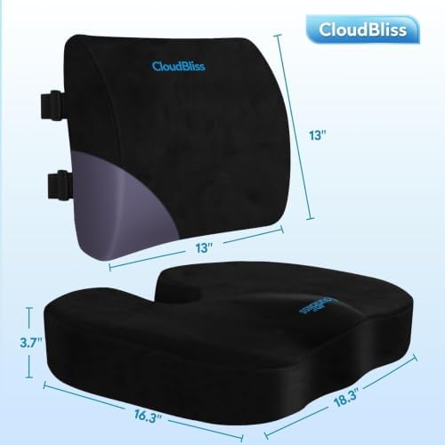 CloudBliss Ergonomic Seat Cushion & Lumbar Support Pillow Set - Image 5