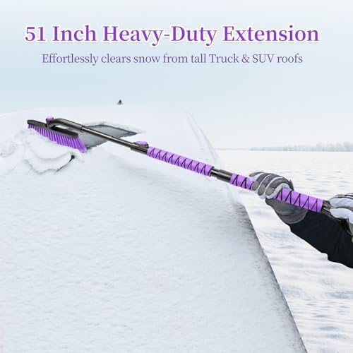 HEEYA 51 Inch Long Scraper Snow Brush - Image 2
