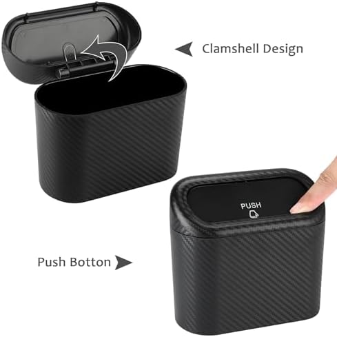Accmor Car Trash Can with Lid, 2 Pack Mini Vehicle Trash Bin Car Dustbin - Image 3