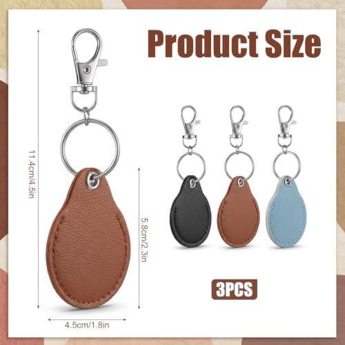 3 PCS RFID Key Fob Holder, PU Leather Key Fob Case Covers Protector - Image 2
