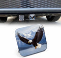 Bald Eagle Hitch Cover Winter American Eagle River Snow Mountain Rubber Trailer by Beabes