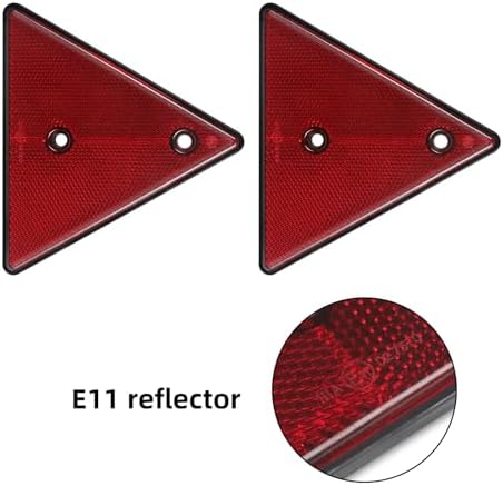 2 Pack Triangle Safety Reflectors Red Trailer Screw Mount - Image 4