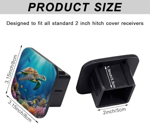 2 Inch Sea Turtle Trailer Hitch Cover Rubber Receiver Tube Plug Cap, Tow Hitch - Image 2