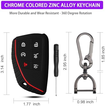 QBUC 2 Pcs for Chevy Key Fob Cover, 6 Buttons Silicone - Image 5
