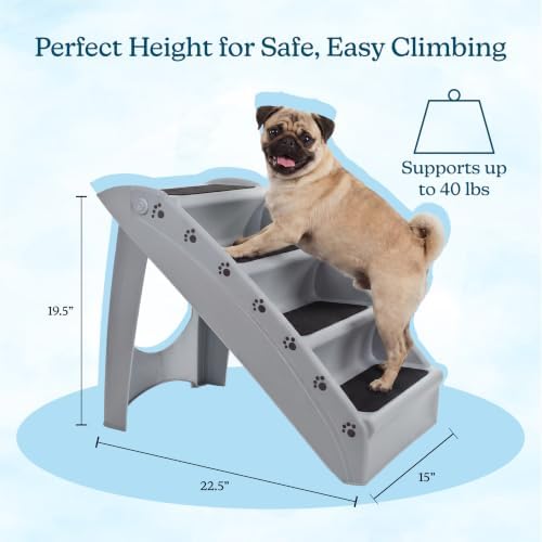 PETMAKER Lightweight Durable Plastic Dog Stairs, 23.25” x 15” x 19” - Image 2