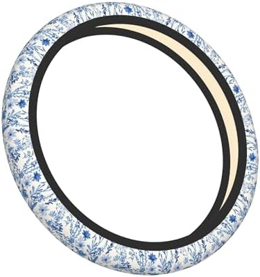Blue Floral Steering Wheel Cover - Image 3