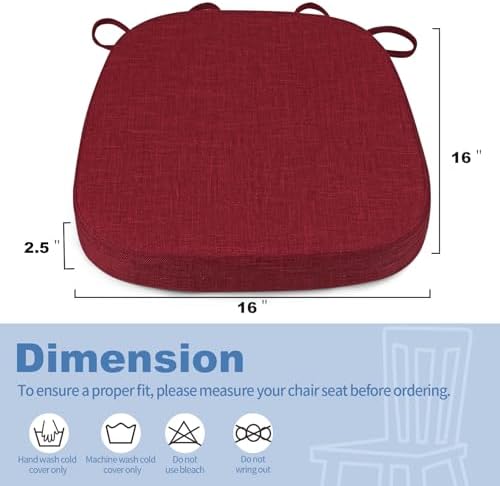 BUYUE Thickened 2.5" Friendly Woven Fabric Dining Chair Cushion, U-Shape High - Image 3