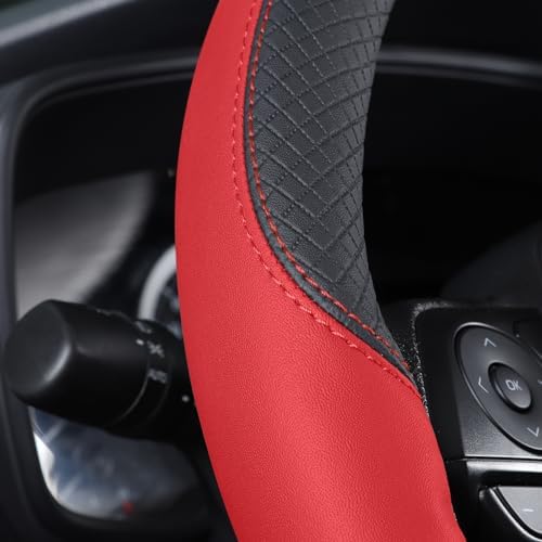 Auto Car Leather Steering Wheel Cover Anti Slip Wrap 15" - Image 4