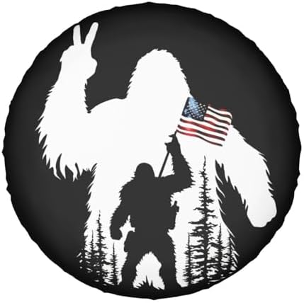 Bigfoot American Flag Spare Tire Cover Wheel Protectors Waterproof Wheel Covers - Image 7
