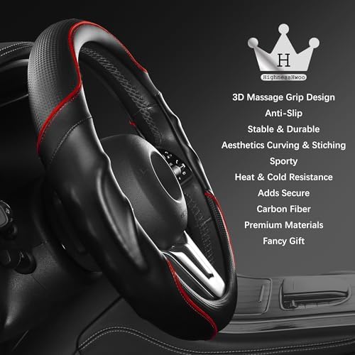 HighnessHwoo 3D Car Steering Wheel Cover Comfort Grip Massage Sporty Anti-Slip - Image 4