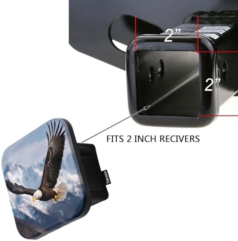 Swono Bald Eagle Square Receiver Hitch Covers American Bald Eagle Snow Covered - Image 3