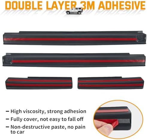 Door Sill Guards Kit Rubber Door Entry Guards Protector Wrangler JK Unlimited - Image 4