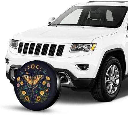 Moth and Sunflower Spare Tire Cover Wheel Protector Universal Fit - Image 2