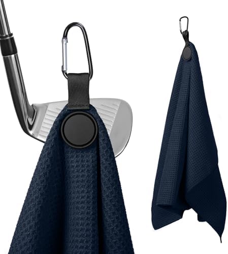 Magnetic Golf Towel with Clip, 23.6"x15.7" Large Size by MINGLITAI