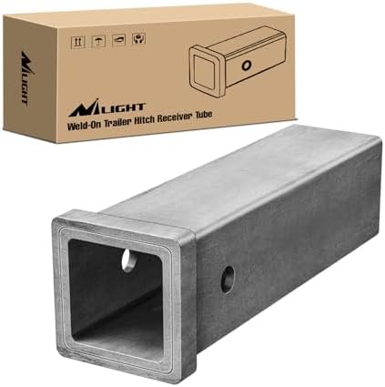 Nilight Hitch Adapter 1-1/4" x 6" Combo Bar Trailer Receiver Tube | Weld-on Raw by Nilight