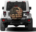 American Flag Horse Silhouette Spare Tire Cover by Foruidea