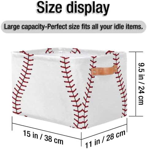 Pardick 2Pack Sports Baseball Print Large Collapsible Storage Bins, Sports - Image 2