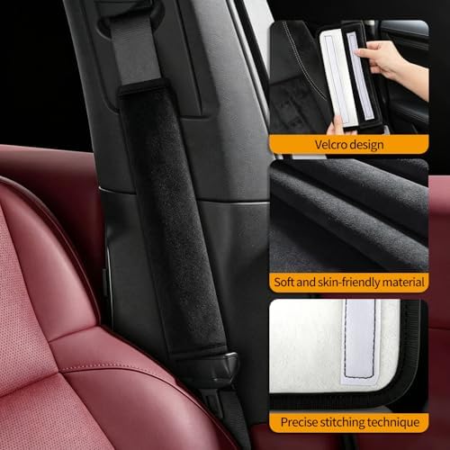 2 Pack Soft Car Seat Belt Pads, Universal Seat Belt Cover Cushion Shoulder - Image 2