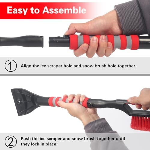 Snow Brush and Ice Scraper for Car Windshield, 26.4" Window Scraper Deicer for - Image 3