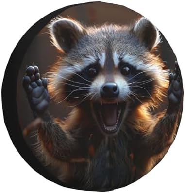 Funny Raccoon Spare Tire Cover Raccoon Wheel Protector - Image 2