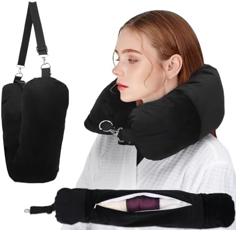 Stuffable Neck Pillow for Travel, Packable Neck Pillow by NK+HealthCare
