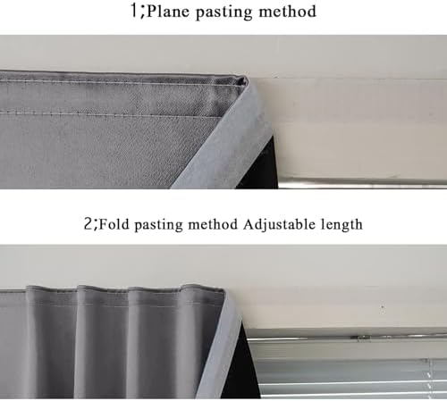 AJAZZ 100% Blackout Self Adhesive Curtains Small Window Short Temporary Black - Image 5