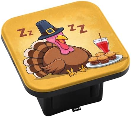Swono Turkey Trailer Hitch Cover Plug Thanksgiving Turkey Sleeping Cute Hitch by Swono