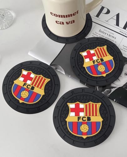 Cup Holder Insert Coaster for FC Barcelona UEFA Fans, Anti Slip Car Cup Coaster - Image 4