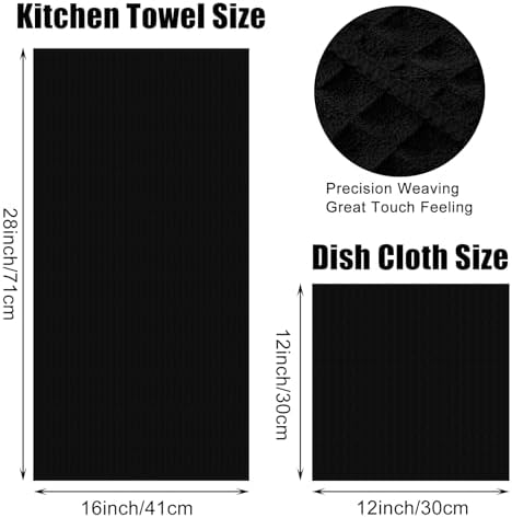 Homaxy Microfiber Kitchen Towels and Dishcloths Sets, 12 Pack - Image 4