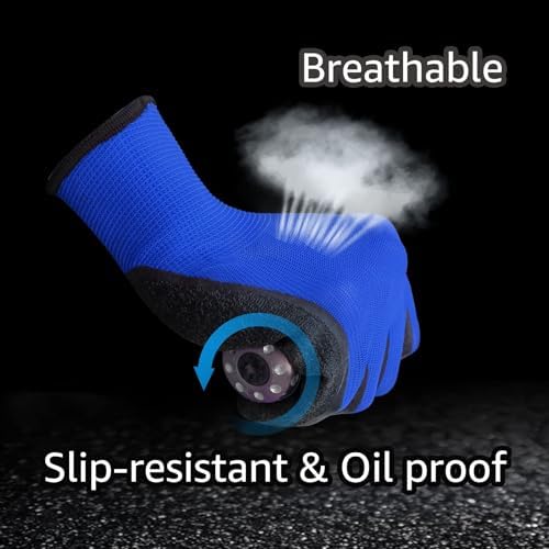 Evridwear Crinkle Latex Rubber Hand Coated Safety Work Gloves - Image 3